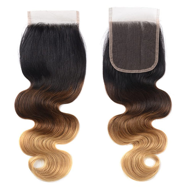 4X4 Lace Closure Body Wave Ombre (1B427) 100% Human Hair Closure