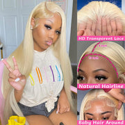 Transparent Lace 13x4 Frontal Wig Color Blonde(613) Straight 100 Human Hair