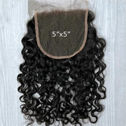 5x5HD Lace Closure Burmese Curl Natural Color Human Hair