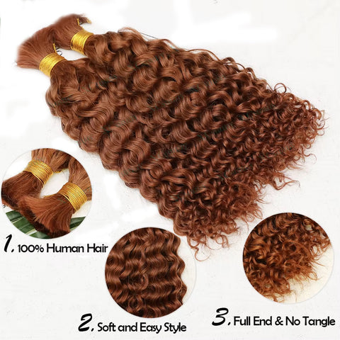 Human Braiding Hair #33 Color Bulk Mink Hair 100g/bundle 20-22 inch