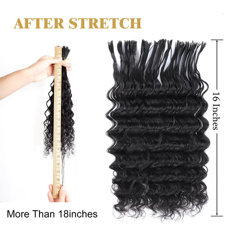 Pre-Divided Human Hair Bulk Deep Wave Braiding Hair for Boho Braids Human Hair Bulk for Braiding Curly Human Hair for Boho Locs Boho Crochet Braids Human Hair Extensions