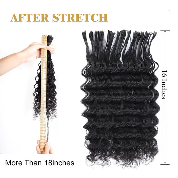 Pre-Divided Human Hair Bulk Deep Wave Braiding Hair for Boho Braids Human Hair Bulk for Braiding Curly Human Hair for Boho Locs Boho Crochet Braids Human Hair Extensions