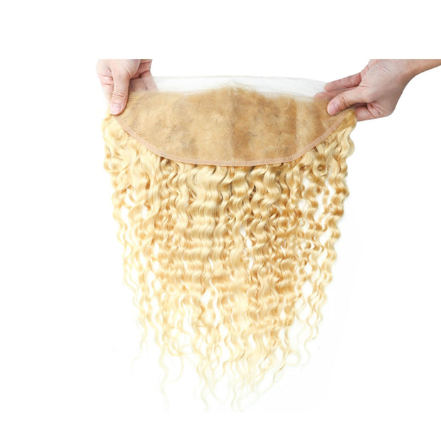 13x4 HD Lace Frontal 613 Blonde Deep Wave 100% Human Hair