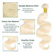 Platinum Blonde Body Wave 100% Quality Human Hair