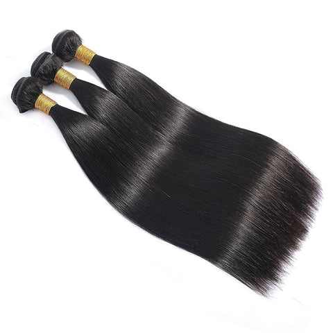12A Premium Hair Jet Black Color #1 Straight High Quality Full In End Silky Unprocessed  Human Hair Extensions