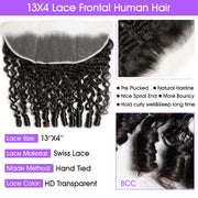 13x4HD Lace Frontal Burmese Curl High Quality Brazilian Virgin Hair Swiss Lace, Skin-melt Lace, Invisible Lace