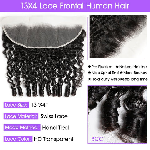 13x4HD Lace Frontal Burmese Curl High Quality Brazilian Virgin Hair Swiss Lace, Skin-melt Lace, Invisible Lace