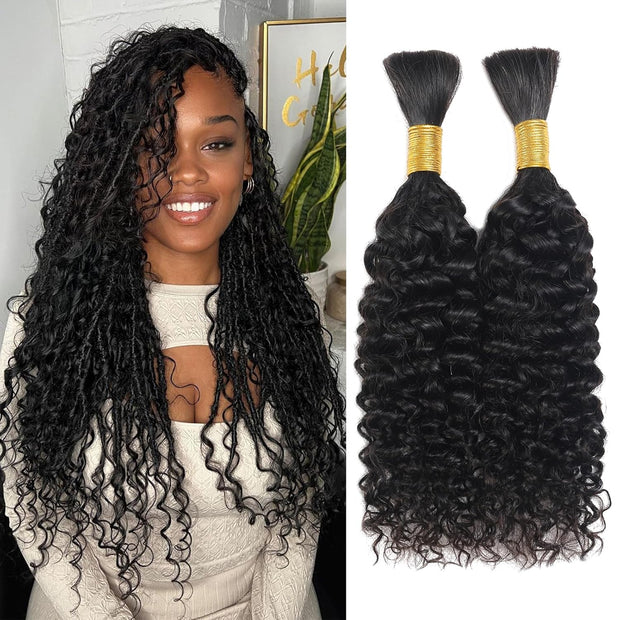 Natural color Human BOHO Braiding Hair Jerry Curl Bulk hair Best Quality Mink hair extensions 100g/bundle