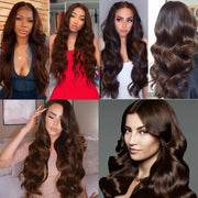 Medium Brown #4 Body Wave 100 Human Hair wave hair extension