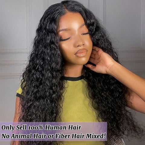 5x5HD Lace Closure Water Wave Brazilian Natural Virgin Remy Human Hair