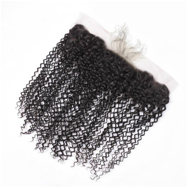 13x4 Transparent Lace Frontal Jerry Curl Bleached Knots Brazilian Hair