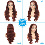 13x4 Lace Reddish Brown Body Wave Wigs #33 Color 200 Density 100 Human Hair Wig