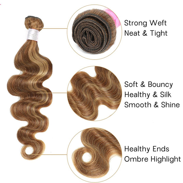 Ustar Basics Color 4P27 Human Hair Body Wave 1 3 4 Bundles