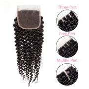 4x4 Lace Transparent Lace Closure Jerry Curl Virgin Natural Human Hair