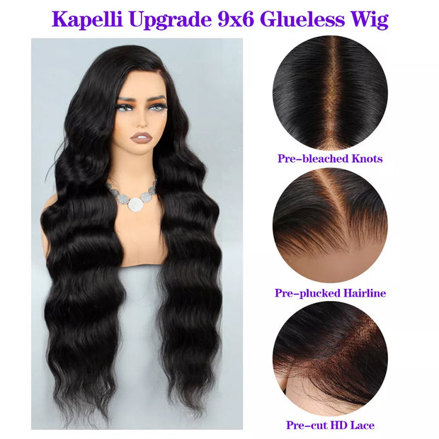 9x6  HD Lace Front Wig Body Wave Human Hair Wear And Go Glueless Wigs