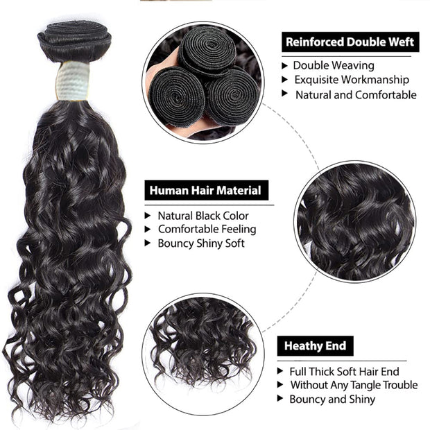 Affordable Hair Water Wave 1B color 1 bundle hair extension 100% human Hair