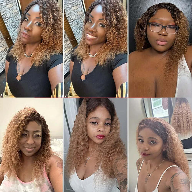 Ombre Dark to Light Brown (4/30) Jerry Curl 100% Virgin Hair