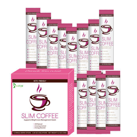 Keto Friendly Slim Coffee Chocolate-Flavored Instant Coffee Packets for Skinny Diet & Metabolism Support  12 Sticks 10g/stick Free shipping