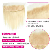 13x4 HD Lace Frontal 613 Blonde Straight 100% Human Hair