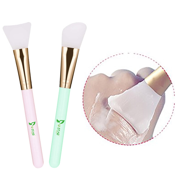 2 PCS Face Mask Beauty Tool Soft Silicone Facial Mud Mask, Brush Hairless Body Lotion And Butter Applicator