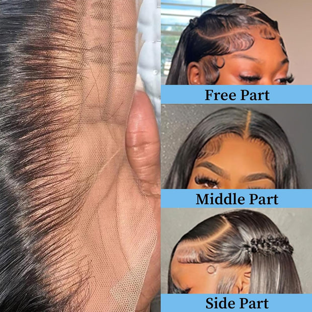 13x6HD Kinky Straight Swiss Lace Frontal Unprocessed Mink Virgin Human Hair Swiss Lace, Skin-melt Lace, Invisible Lace