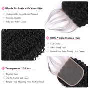 5x5 Transparent Lace Jerry Curl Lace Closure Brazilian Virgin Human Hair