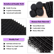 Natural Black Deep Wave 100% Mink Human Hair