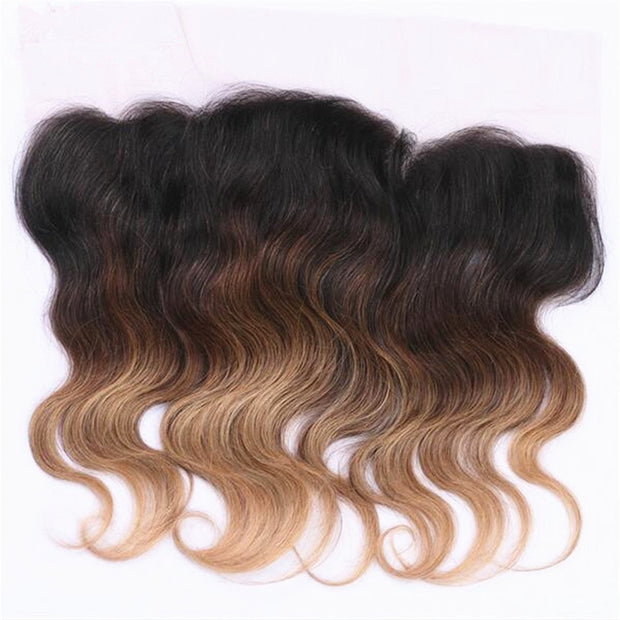 13x4 Lace Frontal 1B/4/27 Body Wave Unprocessed 100% Human Hair Lace Frontal