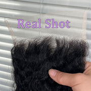 5x5 Transparent Lace Burmese Curl Lace Closure Brazilian Virgin Human Hair