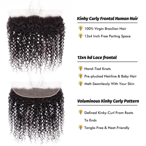 13x4 Transparent Lace Frontal Jerry Curl Bleached Knots Brazilian Hair