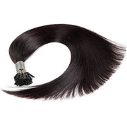 I-tip Double Drawn Hair extensions Natural Black Straight