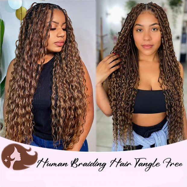 Human Braiding Hair Water Wave 2 bundle 100g Color Chocolate Brown (4#)