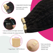 Tape-in Premium Human Hair Natural Color Kinky Straight - 20Pcs/Pack