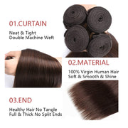 Seasonal Sale 80% OFF Medium Brown (#4) Straight 100% Human Hair