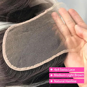 4x4HD Lace Closure Deep Wave Human Hair 100% Unprocessed Brazilian Virgin Hair Free Part