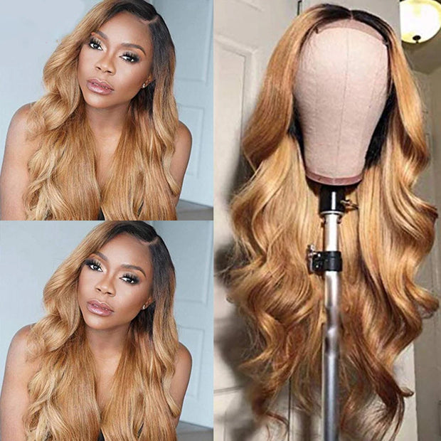 1B/27 Ombre Body Wave 4x4 Lace Closure Wigs