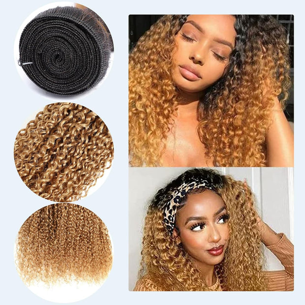 Ombre Black & Ash Blonde (1B/27) Jerry Curl 100% Virgin Hair