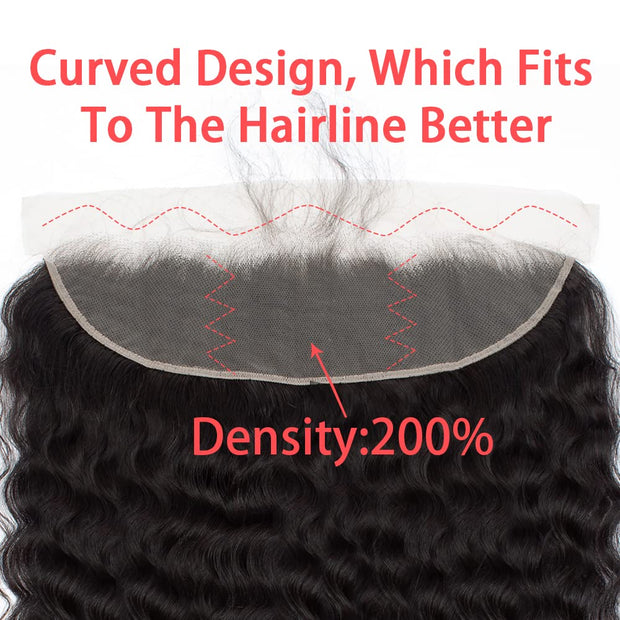 13x4 Transparent Lace Frontal Loose wave Bleached Knots Brazilian Hair