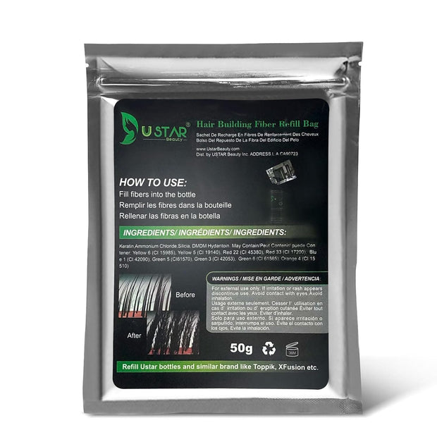 Ustar Hair Building Fibers Refill 50 Grams for Hair Loss Concealing -  Buy One Get One 50% Off