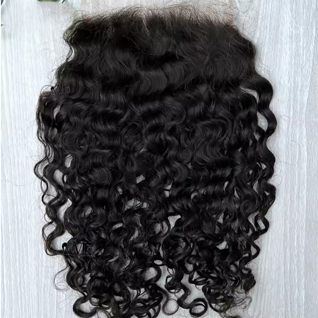 5x5 Transparent Lace Burmese Curl Lace Closure Brazilian Virgin Human Hair