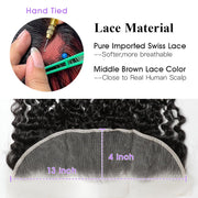 13x4HD Lace Frontal Burmese Curl High Quality Brazilian Virgin Hair Swiss Lace, Skin-melt Lace, Invisible Lace