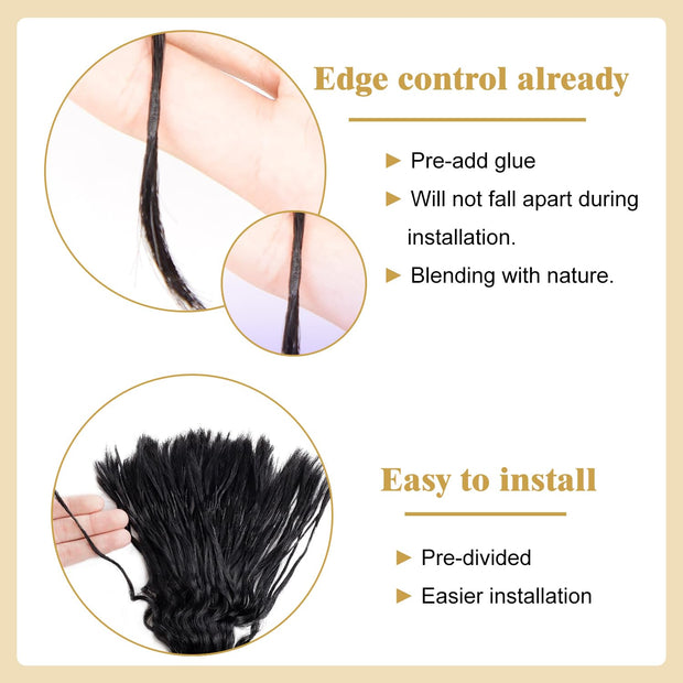 Pre-Divided Human Hair Bulk Deep Wave Braiding Hair for Boho Braids Human Hair Bulk for Braiding Curly Human Hair for Boho Locs Boho Crochet Braids Human Hair Extensions