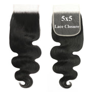 5x5 HD Lace Closure Body Wave Virgin Human Hair 3 Bundles