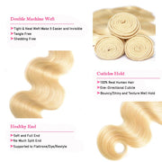 Premiere 613 Blonde  Hair Body Wave Unprocessed 100 Human Hair Ash Blonde Color