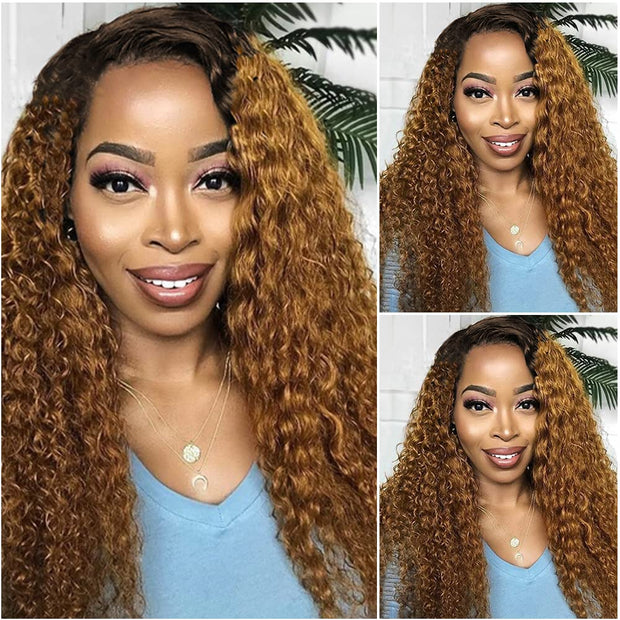 4x4 Lace Closure Wig Jerry Curl Color #4/30 Wig 100 Human Hair Virgin Remy Hair