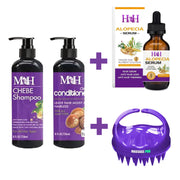 Purple Mother's Day Sale Chebe Intense Hair Growth Shampoo & Conditioner + Alopecia Growth Hair Solution + Scalp Hair Massager
