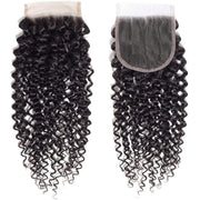 4x4 Lace Transparent Lace Closure Jerry Curl Virgin Natural Human Hair