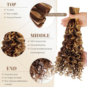 Human Braiding Hair Water Wave 2 bundle 100g Color 4P27