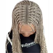 Braids Wig Full Lace High Quality 100 Human Hair Braided Light Weighted BOHO Wig Square Parted Knotless Pre Plucked With Baby Hair