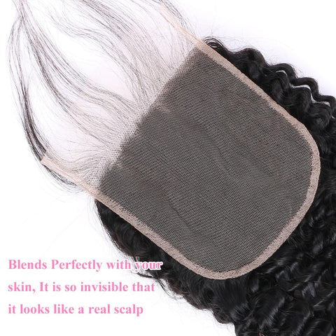 5x5HD Lace Closure Jerry Curl Brazilian Natural Virgin Remy Human Hair